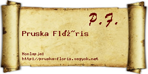 Pruska Flóris névjegykártya